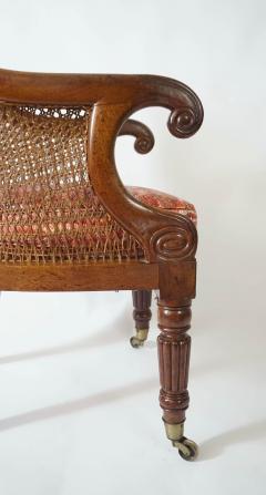 English Regency Caned Mahogany Armchair or Bergere circa 1830 - 3817127