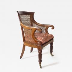 English Regency Caned Mahogany Armchair or Bergere circa 1830 - 3817972