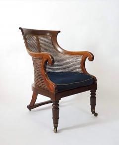 English Regency Caned Mahogany Armchair or Bergere of Unusual Form circa 1830 - 4230152