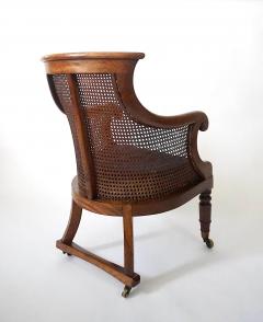 English Regency Caned Mahogany Armchair or Bergere of Unusual Form circa 1830 - 4230155