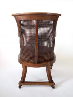 English Regency Caned Mahogany Armchair or Bergere of Unusual Form circa 1830 - 4230156