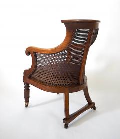 English Regency Caned Mahogany Armchair or Bergere of Unusual Form circa 1830 - 4230157