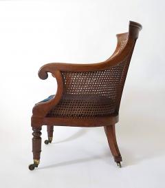 English Regency Caned Mahogany Armchair or Bergere of Unusual Form circa 1830 - 4230158