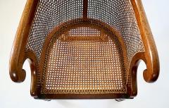 English Regency Caned Mahogany Armchair or Bergere of Unusual Form circa 1830 - 4230163