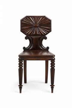 English Regency Carved Mahogany Hall Side Chairs - 4170419