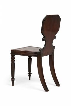 English Regency Carved Mahogany Hall Side Chairs - 4170422