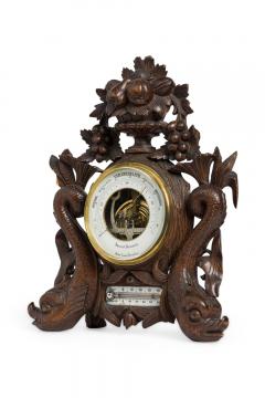 English Regency Carved Walnut Barometer - 4658478