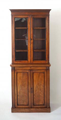 English Regency Chestnut and Mahogany Petite Bookcase Cabinet circa 1825 - 4633409