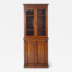 English Regency Chestnut and Mahogany Petite Bookcase Cabinet circa 1825 - 4633488