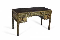 English Regency Chinese Export Gilt Black Lacquer Desk - 2799311