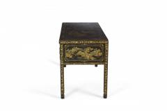 English Regency Chinese Export Gilt Black Lacquer Desk - 2799314