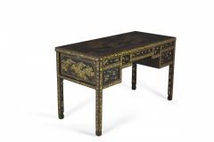 English Regency Chinese Export Gilt Black Lacquer Desk - 2799315