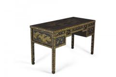 English Regency Chinese Export Gilt Black Lacquer Desk - 4628886