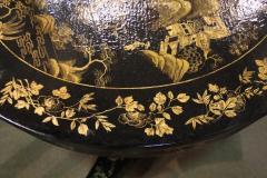 English Regency Chinoiserie Black and Parcel Gilt Lacquered Center Table - 3656671