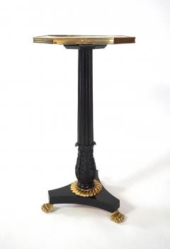 English Regency Chinoiserie Lacquer Top Ebonized Brass Mounted Stand - 2914180