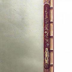 English Regency Chinoiserie Style Faux Bamboo Pediment Top Wall Mirror - 4631629