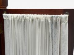 English Regency Demilune Cabinets Mahogany Brass Fabric England 20th c  - 4556916