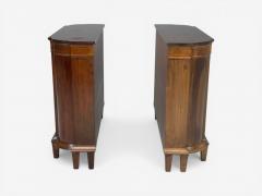 English Regency Demilune Cabinets Mahogany Brass Fabric England 20th c  - 4556919