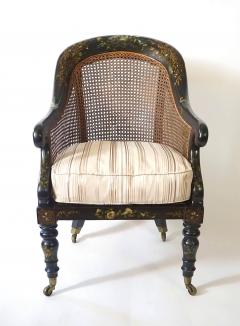 English Regency Faux Papier m ch Caned Bergere or Armchair circa 1830 - 3827930