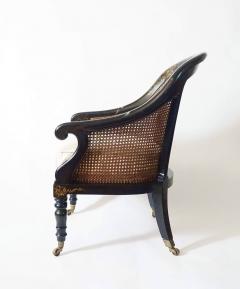 English Regency Faux Papier m ch Caned Bergere or Armchair circa 1830 - 3827935