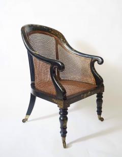 English Regency Faux Papier m ch Caned Bergere or Armchair circa 1830 - 3827940