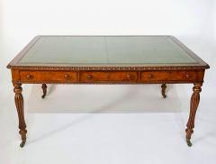 English Regency George IV Oak and Burr Walnut Library Writing Table circa 1825 - 4611628
