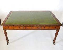 English Regency George IV Oak and Burr Walnut Library Writing Table circa 1825 - 4611631