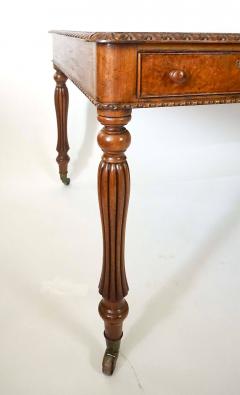 English Regency George IV Oak and Burr Walnut Library Writing Table circa 1825 - 4611638