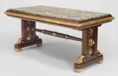 English Regency Jasper Marble and Mahogany Center Table - 1424518