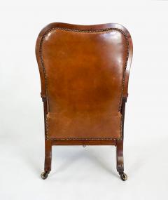 English Regency Leather Upholstered Mahogany Reclining Armchair circa 1830 - 3261823