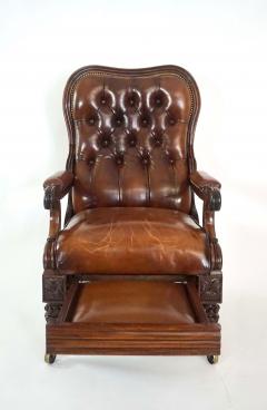 English Regency Leather Upholstered Mahogany Reclining Armchair circa 1830 - 3261827