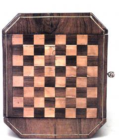 English Regency Mahogany Chess Checkers Game Table - 4631112