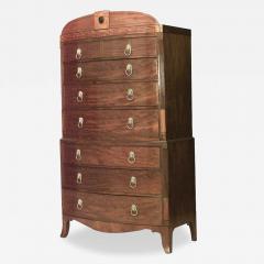 English Regency Mahogany Chest with Inlaid Pediment Top - 2799524
