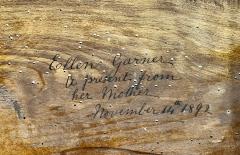 English Regency Mahogany Stool with Original Needlepoint of a Spaniel c 1820 - 3051140