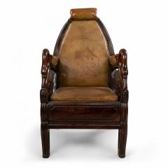 English Regency Mahogany Swan Arm Chair - 1404104
