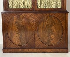 English Regency Mahogany and Satinwood Grille Door Press Cabinet - 2951424