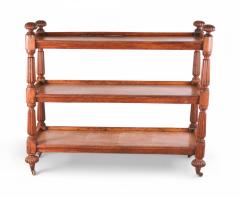 English Regency Oak Ball Finial Three Shelf Etagere - 2799996