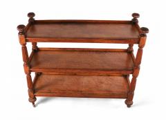 English Regency Oak Ball Finial Three Shelf Etagere - 2799999