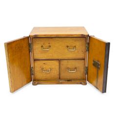 English Regency Oak Jewelry Cabinet - 4666243