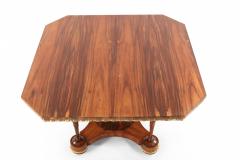 English Regency Octagonal Rosewood and Brass Trim Center Table - 1571754