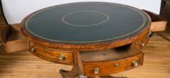 English Regency Period Mahogany Drum Library Table - 143025