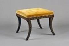 English Regency Period Painted Sabre Leg Bench Stool with original decoration - 1277362