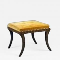 English Regency Period Painted Sabre Leg Bench Stool with original decoration - 1280040