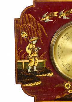 English Regency Red Lacquer Barometer - 3194579