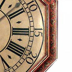 English Regency Red Lacquer Wall Clock - 4322775