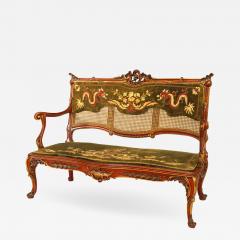 English Regency Red Lacquered Loveseat - 1421282