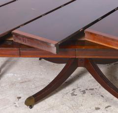 English Regency Style 19th Century Mahogany and Fruitwood Inlaid Pedestal Table - 4552832