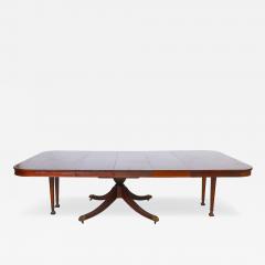 English Regency Style 19th Century Mahogany and Fruitwood Inlaid Pedestal Table - 4553737