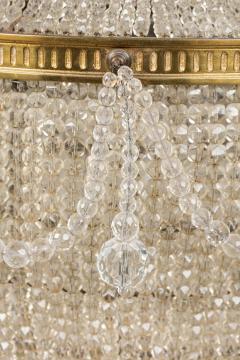 English Regency Style Basket Acorn Beaded Crystal Chandelier - 4635454