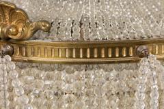 English Regency Style Basket Acorn Beaded Crystal Chandelier - 4635455